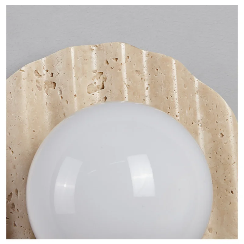 IWHD Yellow Cave Stone LED Wall Lamp Sconce Pull Chain Dining Room Coffee Nordic Modern Simple White Glass Stair Light Fixtures