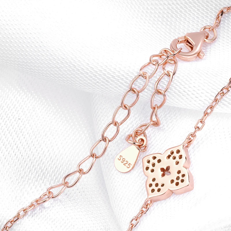 Smyoue 18k Plated Flower Moissanite Choker Necklace for Women Girls Neck Chain Sparkling 925 Sterling Silver Jewelry Pendant