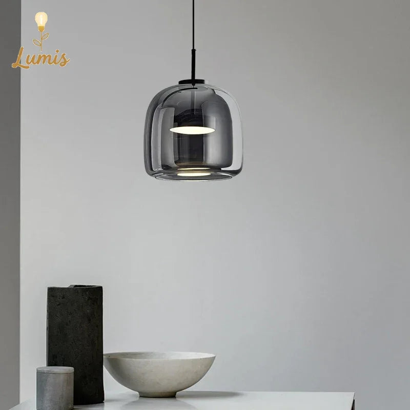 Nordic Glass Restaurant Pendant Lamp Simple Bar Hanging Lamp Dining Room Table  Ceiling Light