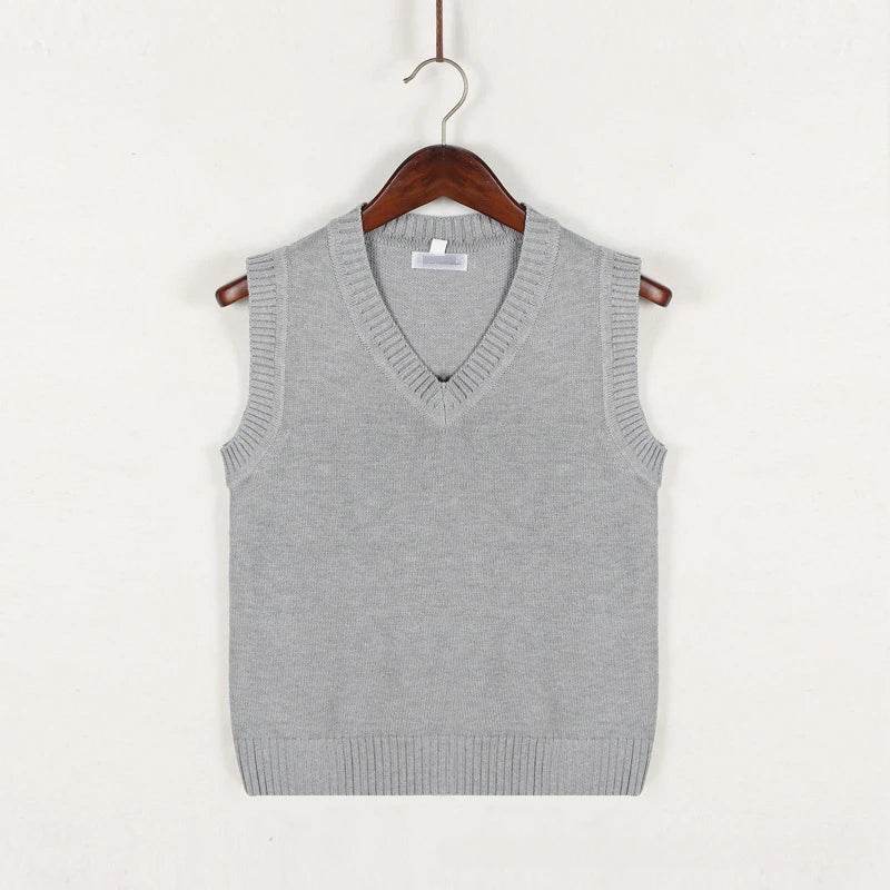 Sweater Vest Men Thicken V-neck Sleeveless Knitted Sweaters Vests Striped Retro Preppy-style Simple Chic Loose Casual All-match - AIAZ