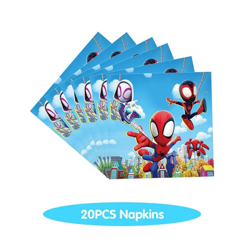 Spidey And His Amazing Friends Birthday Decoration Party Supplies Paper Cups Plates Napkins Tableware Tablecloth Kids Balloons - AIAZ