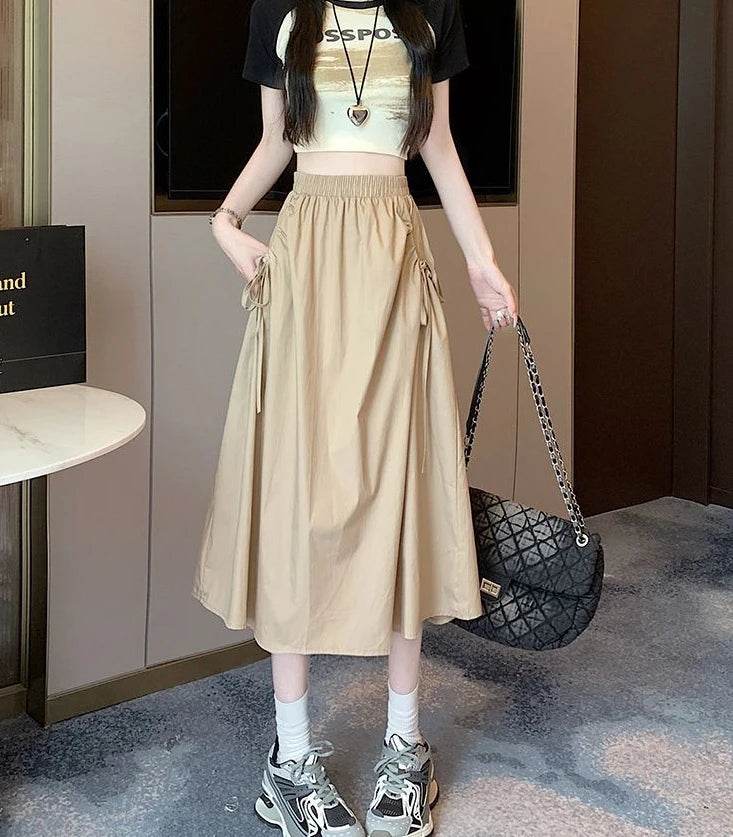 Skirts For Women Chubby Woman Skirt Drawstring Cargo New In Cheap Stylish Chic And Elegant Offer Aesthetic Hot Clothing Sales V - AIAZ