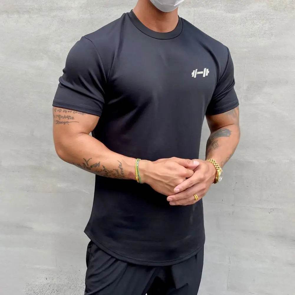 2025 Men T-shirt Male Sports Gym Muscle Fitness T Shirt Blouses Loose Half Sleeve Summer Bodybuilding Tee Tops Men's Clothing - AIAZ