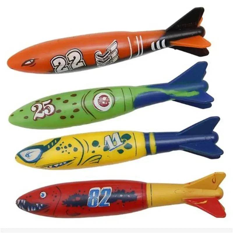 1/3PCS Torpedo Rocket Throwing Toy Swimming Pool Diving Games Children Underwater Stick - AIAZ