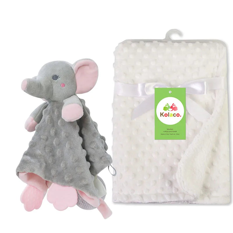 Personalized Baby Blanket Newborn Stroller Sleeping Dolls Custom Blanket With Name Animal Security Towel Gift Set