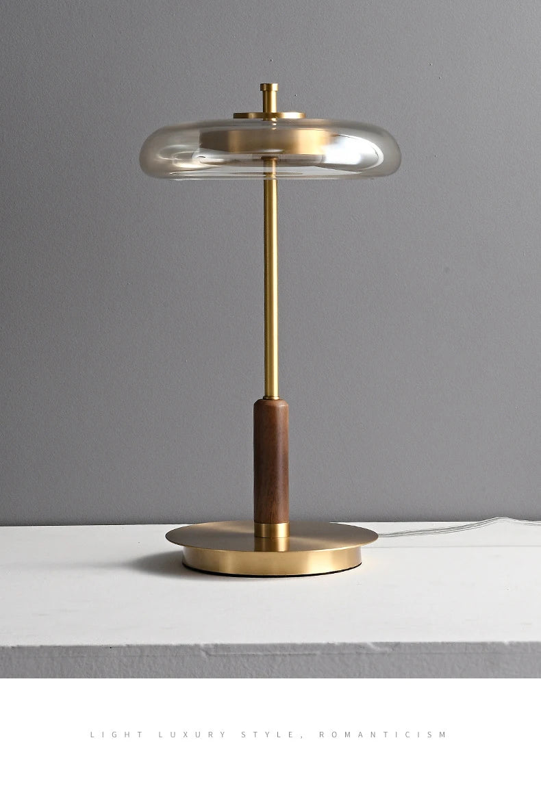 Retro Glass Floor Lamp Luxury Gold Lustre Glass Floor light for Living Room Bedroom bedside Mushroom Metal Art Design Table lamp
