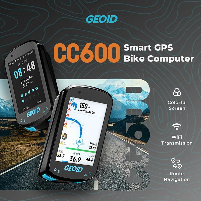 GEOID CC600 Color Screen Bike Computer Smart Navigation GPS Wireless Bicycle Speedometer WIFI ANT+ 11 Languages Cycling Odometer