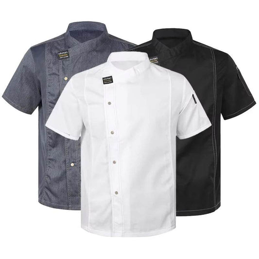 Men Head Chef Food service Kitchen Cooking Costume Pizzaiolo Cook Uniform Restaurant Chef's Jackets Bakery Cafe Working Clothes - AIAZ