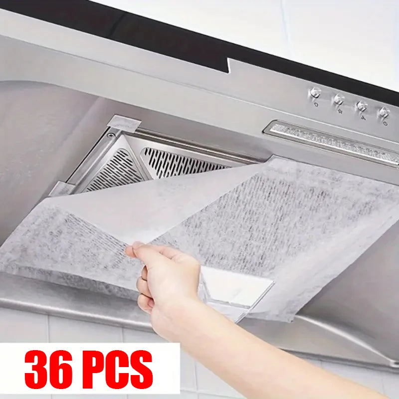 12-60PCS Disposable Oil-Absorbing Paper Kitchen Range Hood Attract Oiled Paper Filter Screen Side Suction Oil-absorbing Cotton