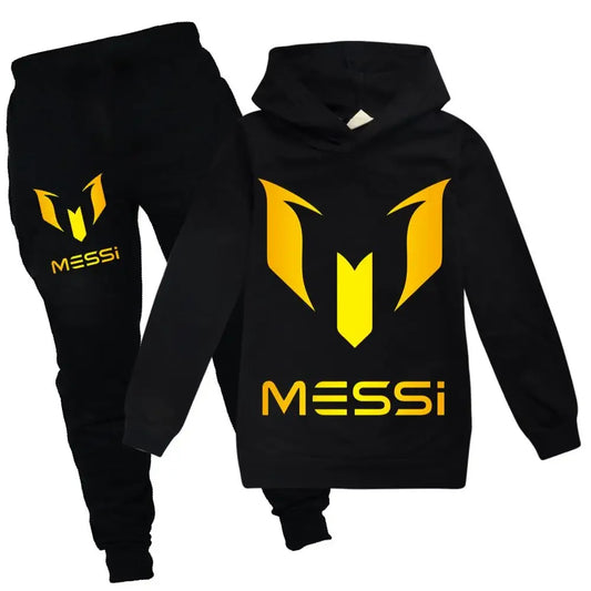 2024 New Argentine Football Superstar Messi Children Hoodie + Pants 2pcs Sets Kids Boys Girls Spring Autumn Fashion Tracksuits