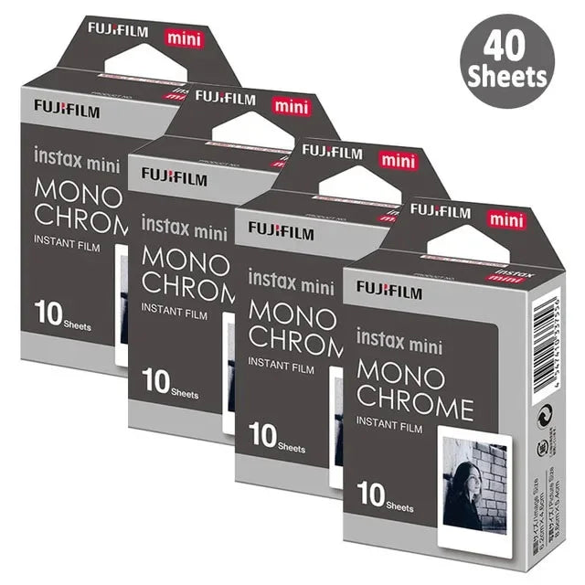 10-100 Sheets Fujifilm Fuji Instax Mini 12 11 8 9 Black and white Monochrome Films for Instant Mini 8 9 7s 25 Camera Photo Paper