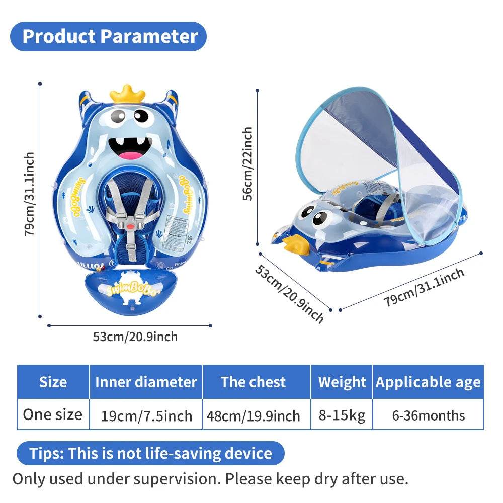 Swimbobo Kids Inflatable Baby Floating Water Toy Swimming Floats Waist Trainer Child Swim Pool Ring PVC Children Float - AIAZ