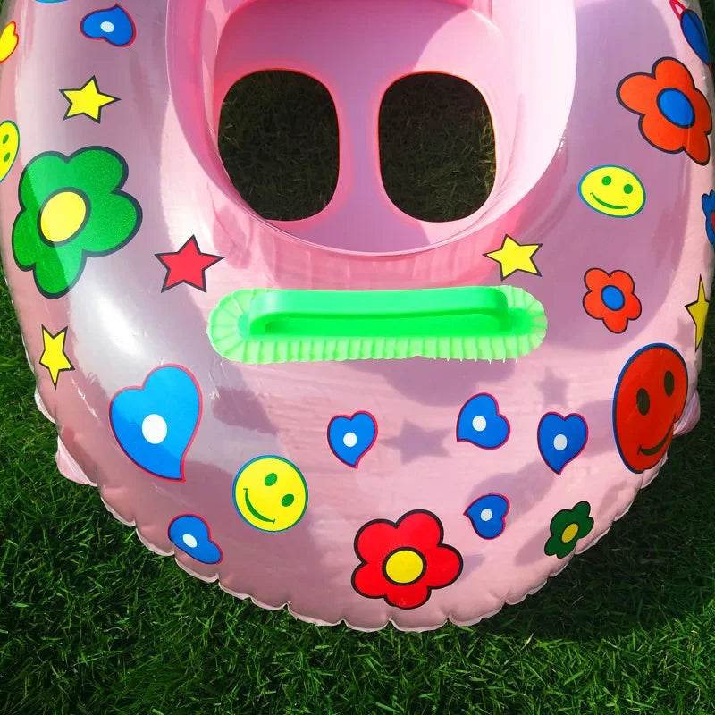Baby Kids Swimming Floats Cartoon Ring Safety Swimming Ring Inflatable Swim Float Seat Boat Water Fun Pool Toy Gift for Baby Kid - AIAZ