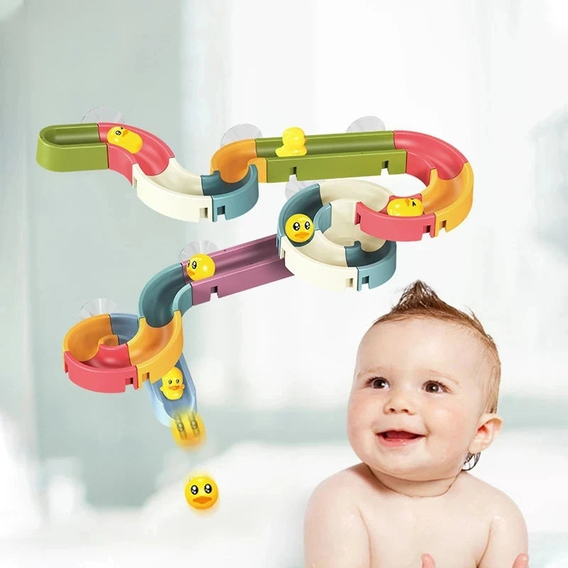 Children DIY Assembling Track Slide Suction Cup Toys Children Bath Tub Shower Wall  Delight Game Assembling Track Suction Toys