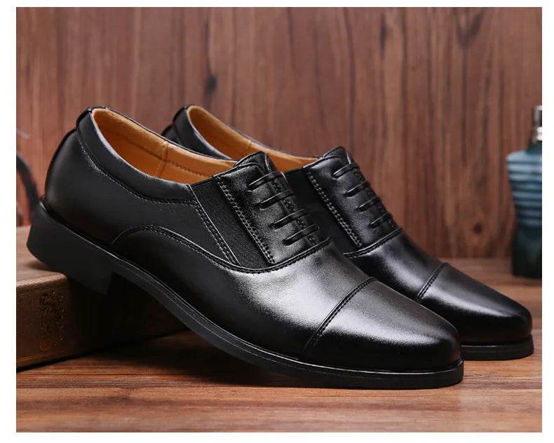 Men Dress Shoes Luxury Brand Business Leather Shoes for Mens Comfortable Pointed Social Shoe Male Sports Casual Footwear - AIAZ