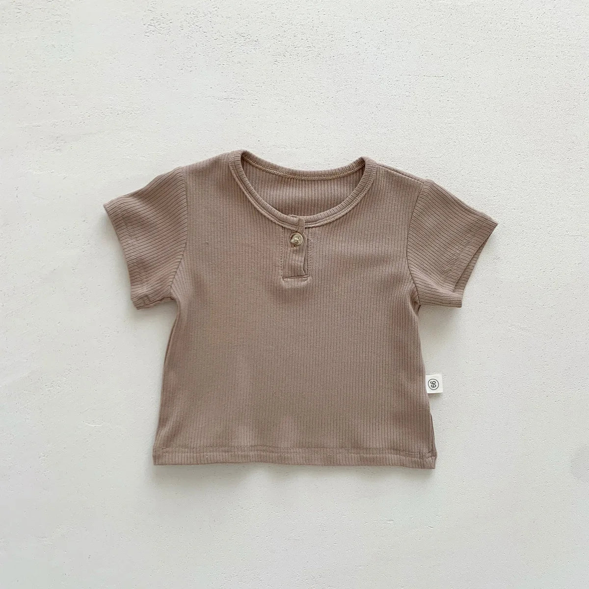 2025 New In Summer Newborn Baby Girls Boys Short Sleeve Solid Color Top T-shirts +cartoon Bear Bodysuits Kid Infant Clothing Set