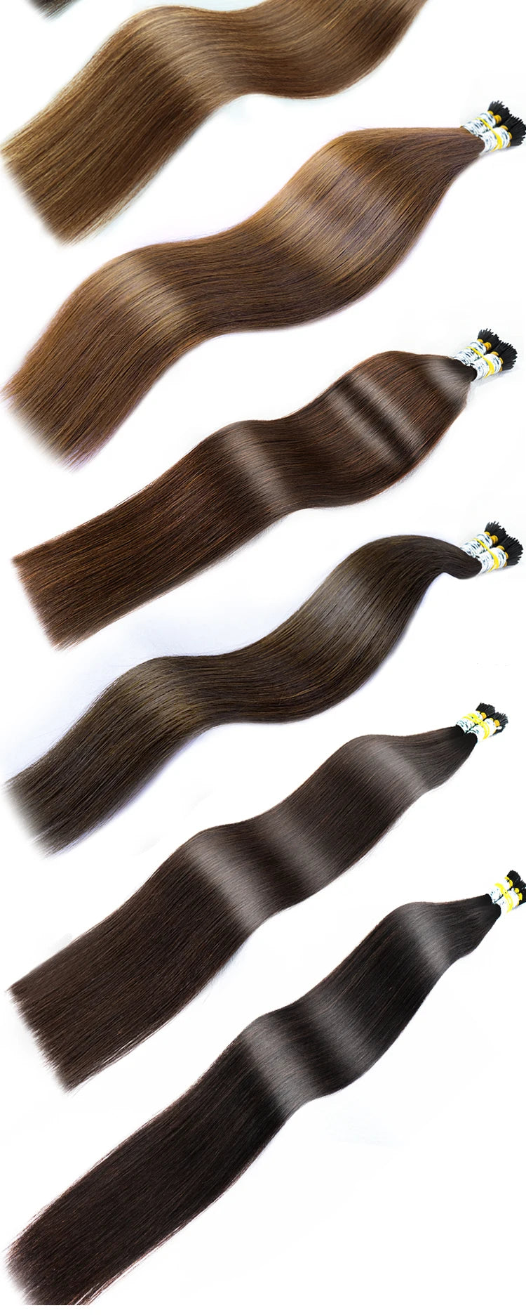 I Tips Virgin Hair Extensions 27# For Black Women 100% Remy Bulk Hair I Tip Natural Hair Extensions Straight Natural Fusion 613#