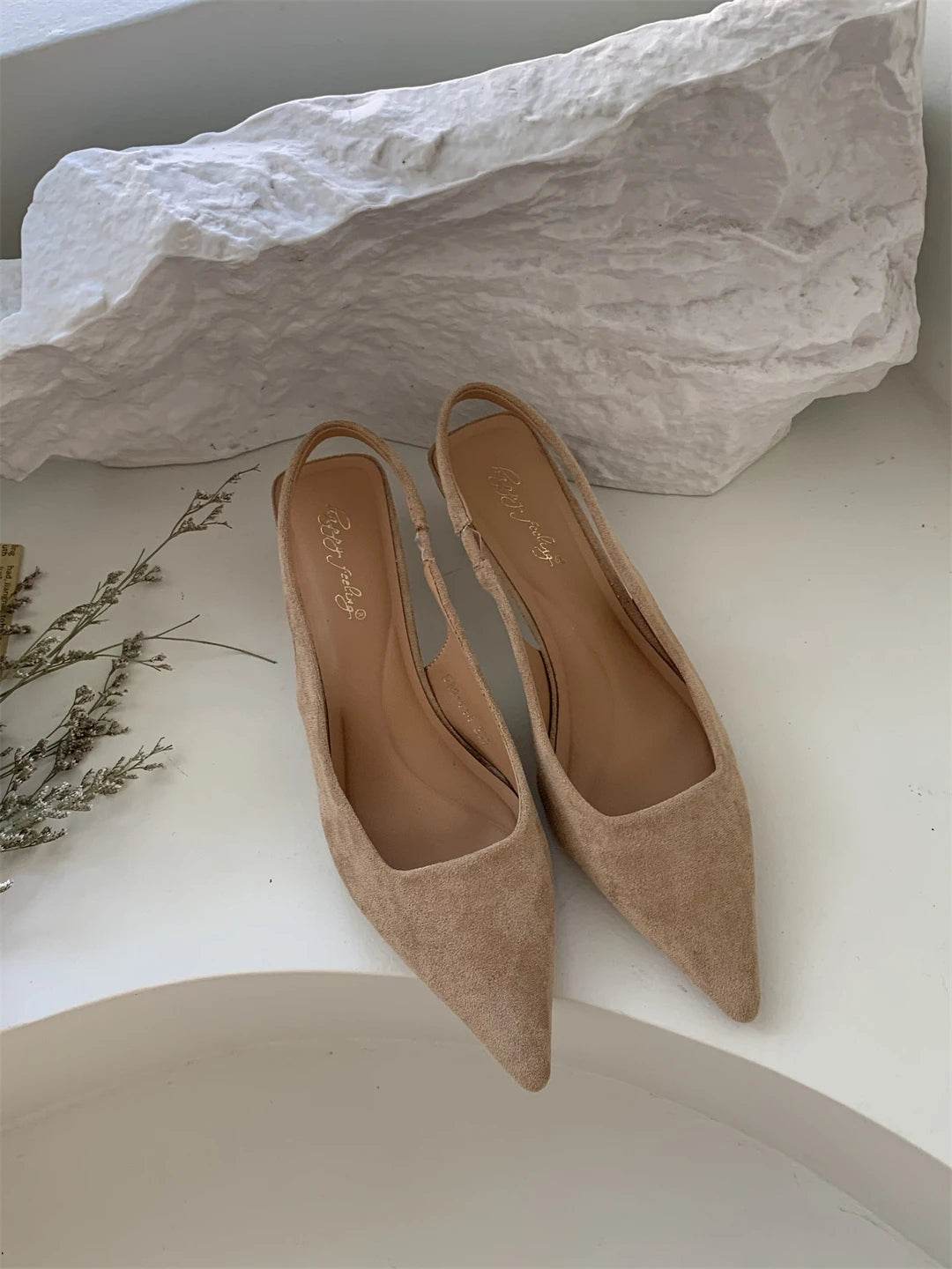 Bailamos Women Sandals Pointed Toe Elegant Low-heel Shoes Summer Fashion Slingback Woman Mules Shoes Pumps Dress Shoes - AIAZ