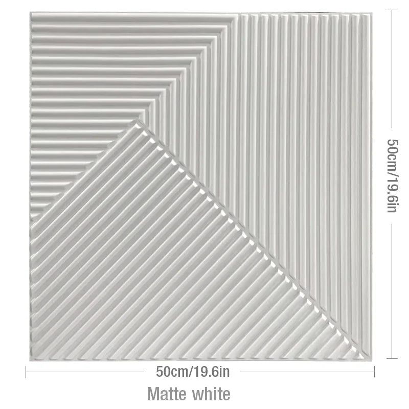 4pcs 50x50cm  Premium 3D Wave Wall panel Stripe Wallpaper PVC Wall Decor Living Room Bedroom Office Decor TV Background 9 sold