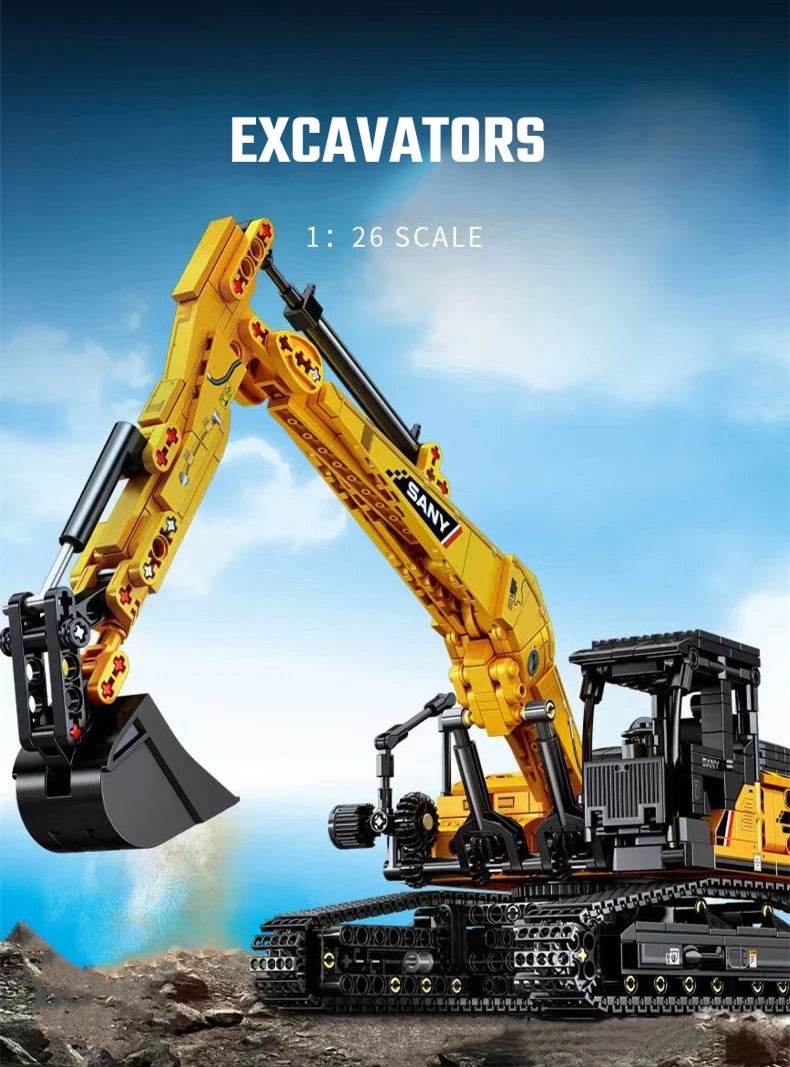 SEMBO BLOCK 1022pcs Excavator Models Building Blocks MOC City Construction Engineering Vehicle Bricks Educational Toys Boys Gift - AIAZ
