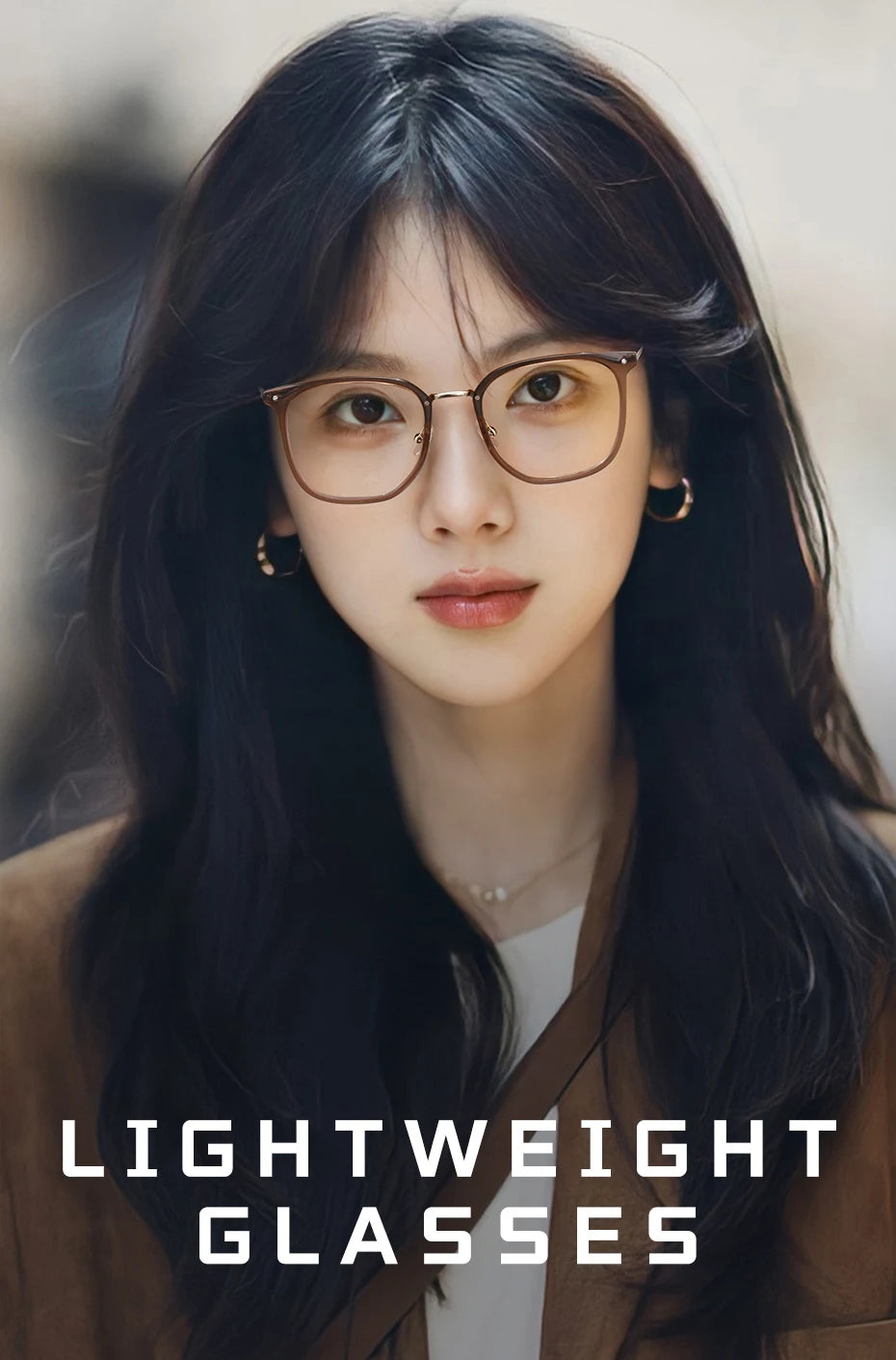 CAPONI Prescription Glasses Women Myopia Retro Light Weight Computer Anti Blue Light Glasses Photochromic Eyes Glasses PJ34022