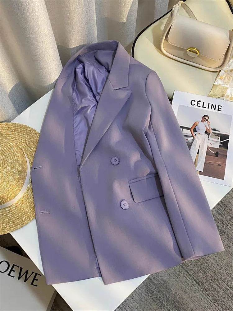 Casual Office Lady Blazer Women 2024 Fashion Long Sleeve Jacket Blazers Femme Outwears Coat Autumn Winter Clothes - AIAZ