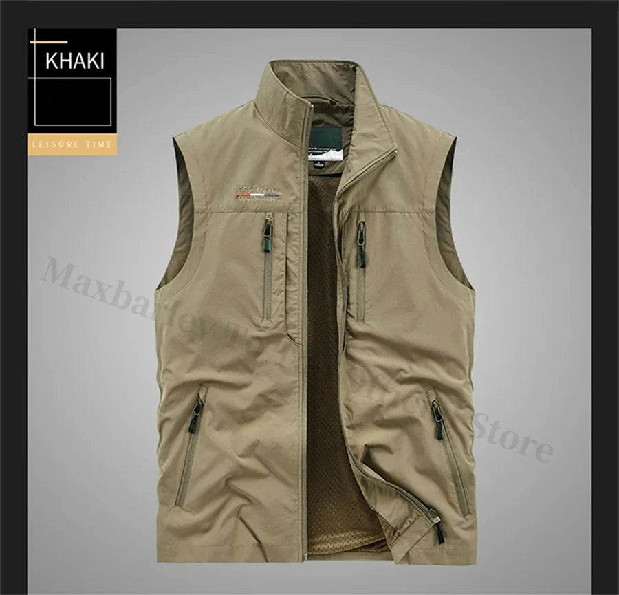 Sleeveless Jacket Vest Men 2025 Summer Cargo Climbing Hunting Waistcoat Club Photographer Fishing Vests Camping Working Clothes - AIAZ