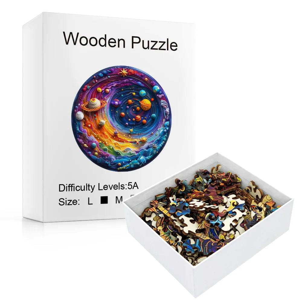 A Space Themed Wooden Puzzle Suitable For Adults - Challenging Irregular Shaped Intellectual Puzzle, Environmentally Friendly - AIAZ