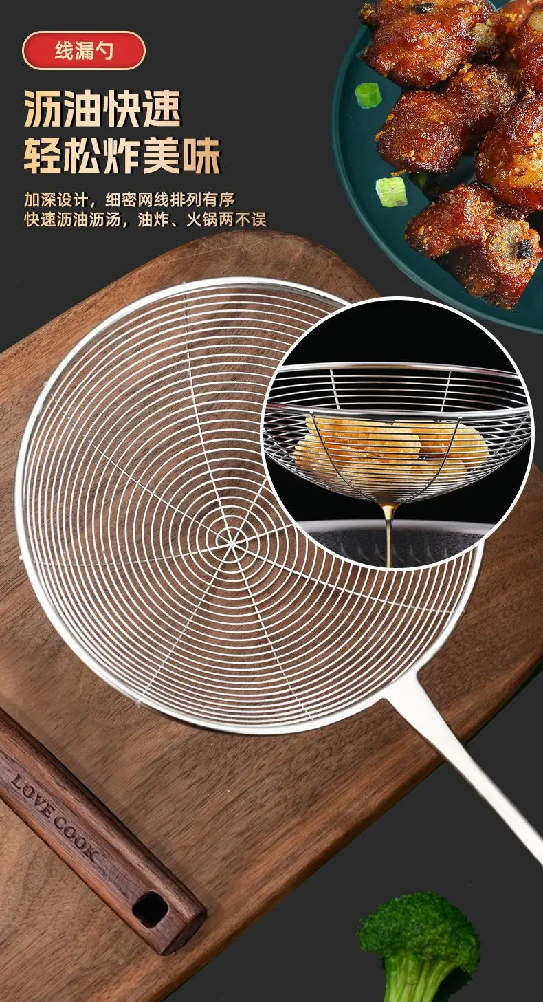 304 Stainless Steel Kitchenware Household Anti-scald Walnut Handle Cooking Spatula Set