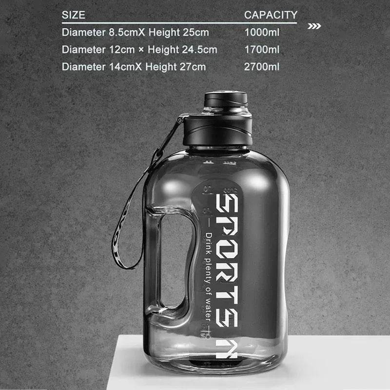 2L Water Bottle Sports Gym Water Kettle A large amount of refilling buckets in summer for Camping Travel BPA Free Drinking - AIAZ