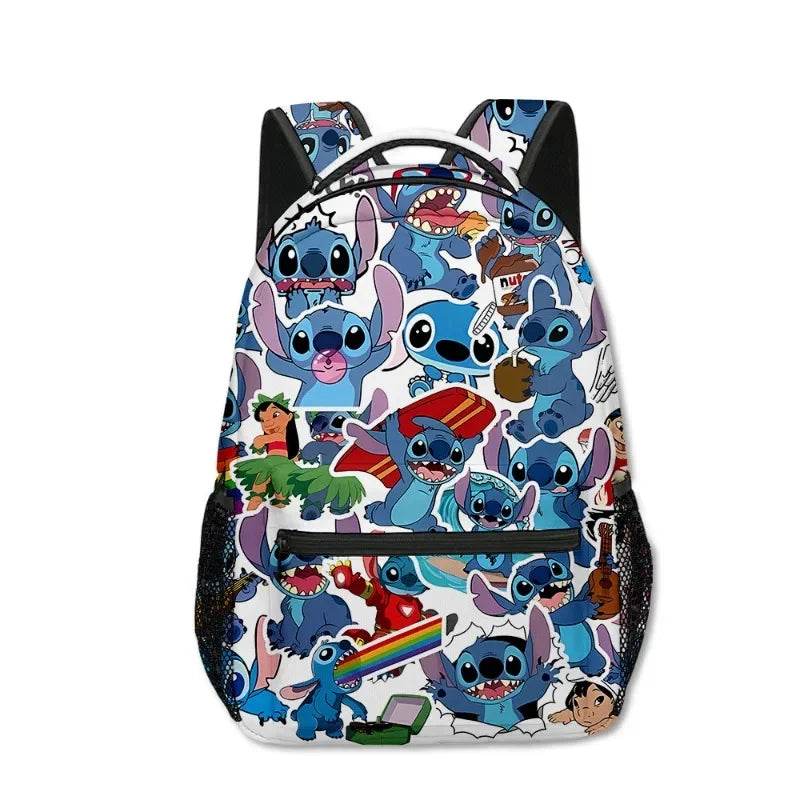 Stitch Primary School Student Anime Backpack Cartoon Large Capacity School Bag Printing Anime Kawaii Cartoon School Bag Mochila - AIAZ