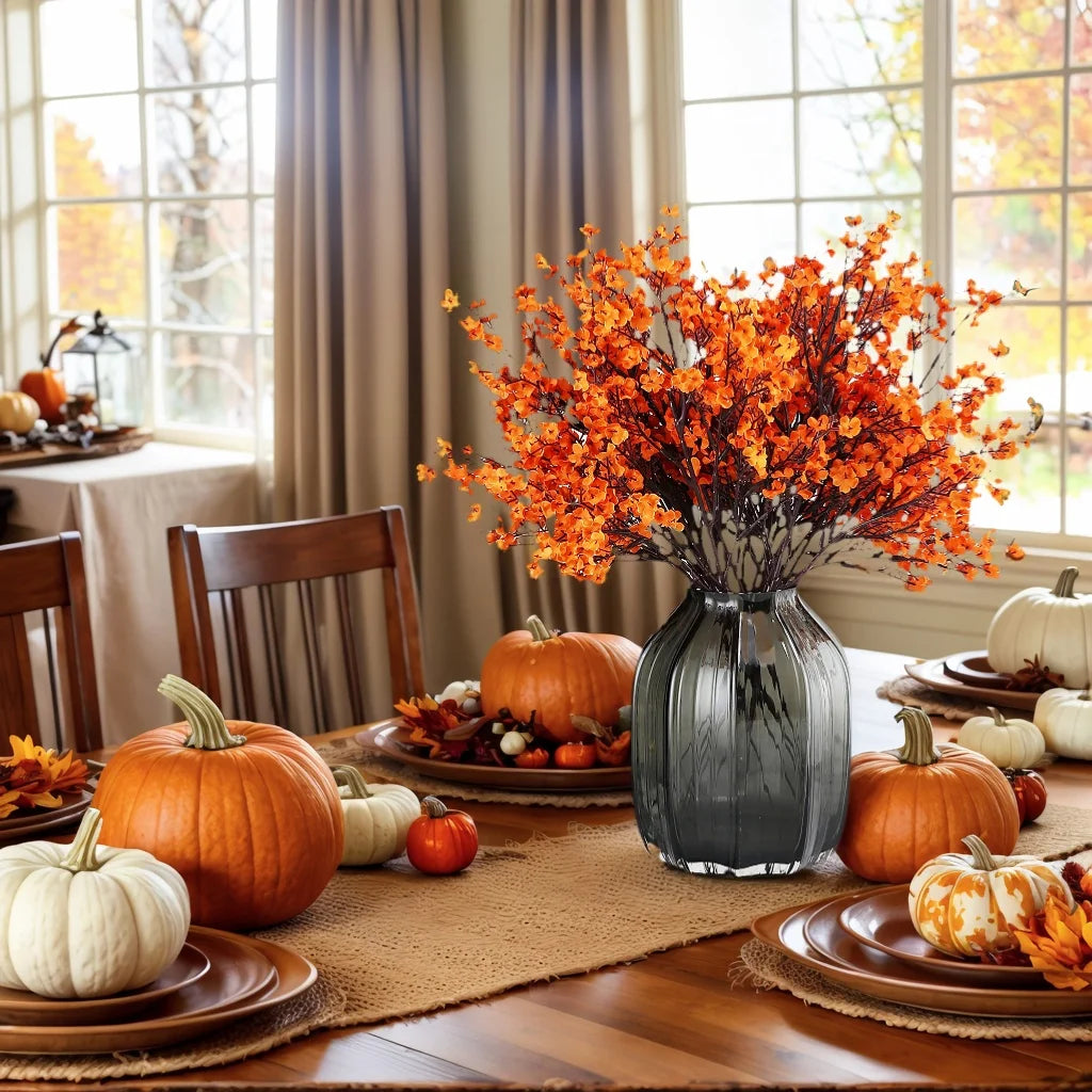 3/1Pcs Fall Babys Breath Artificial Flowers Fake Plants for Home Wedding Centerpiece Table Thanksgiving Party Autumn Decorations