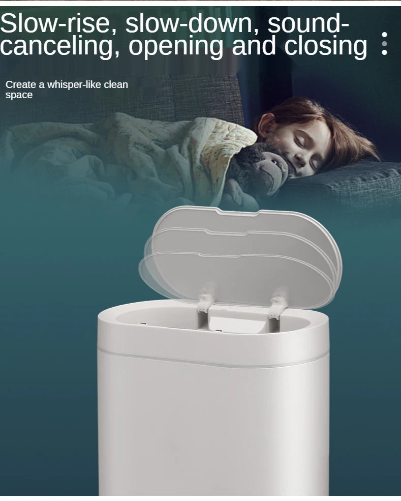 7L Trash Can Smart Sensor Trash Can Automatic Household Electronic Kitchen Trash Bin Toilet Waterproof Narrow Seam Sensor Bin