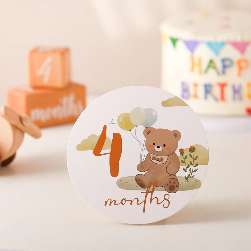 Newborn Milestone Cards Paper Number Monthly Memorial Milestone Photo Cards Commemorative Baby Birth Baby Photography Props