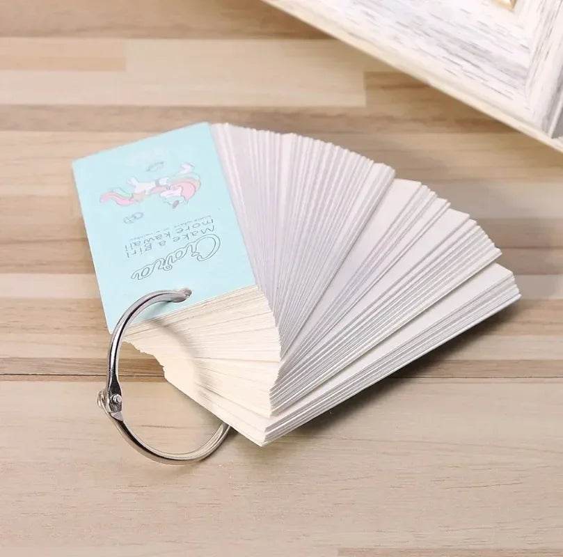 110 Sheets Lovely Mini Notebook School Supplies Stationery Vocabulary Writing Reciting Book Sticky Note Loose Leaf Memo Cards - AIAZ