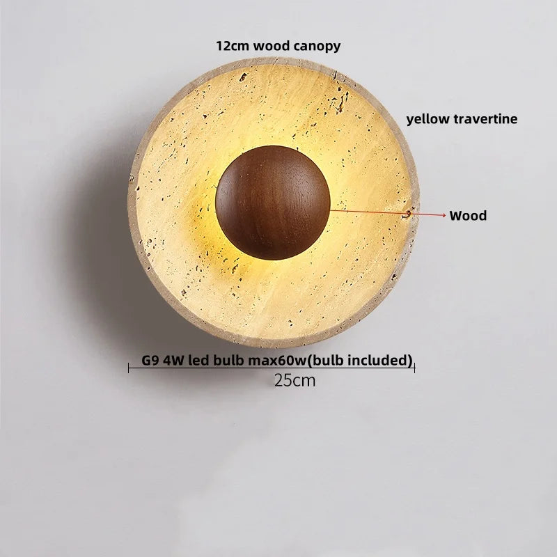 IWHD Yellow Cave Stone LED Wall Lamp Sconce Pull Chain Dining Room Coffee Nordic Modern Simple White Glass Stair Light Fixtures