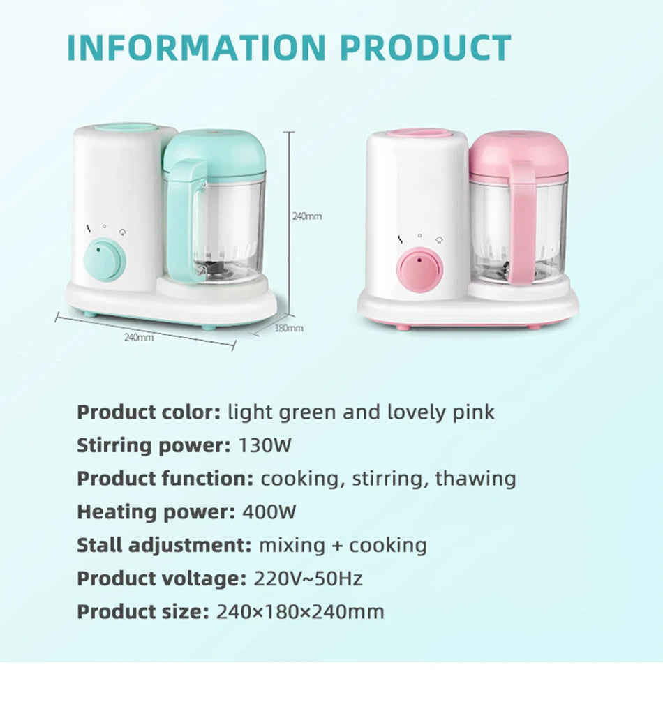 2023 New Baby Feeding Food Maker Supplement Newbron Baby Food Cooking Blenders Steamer Processor Infant Fruit Vegetable Maker