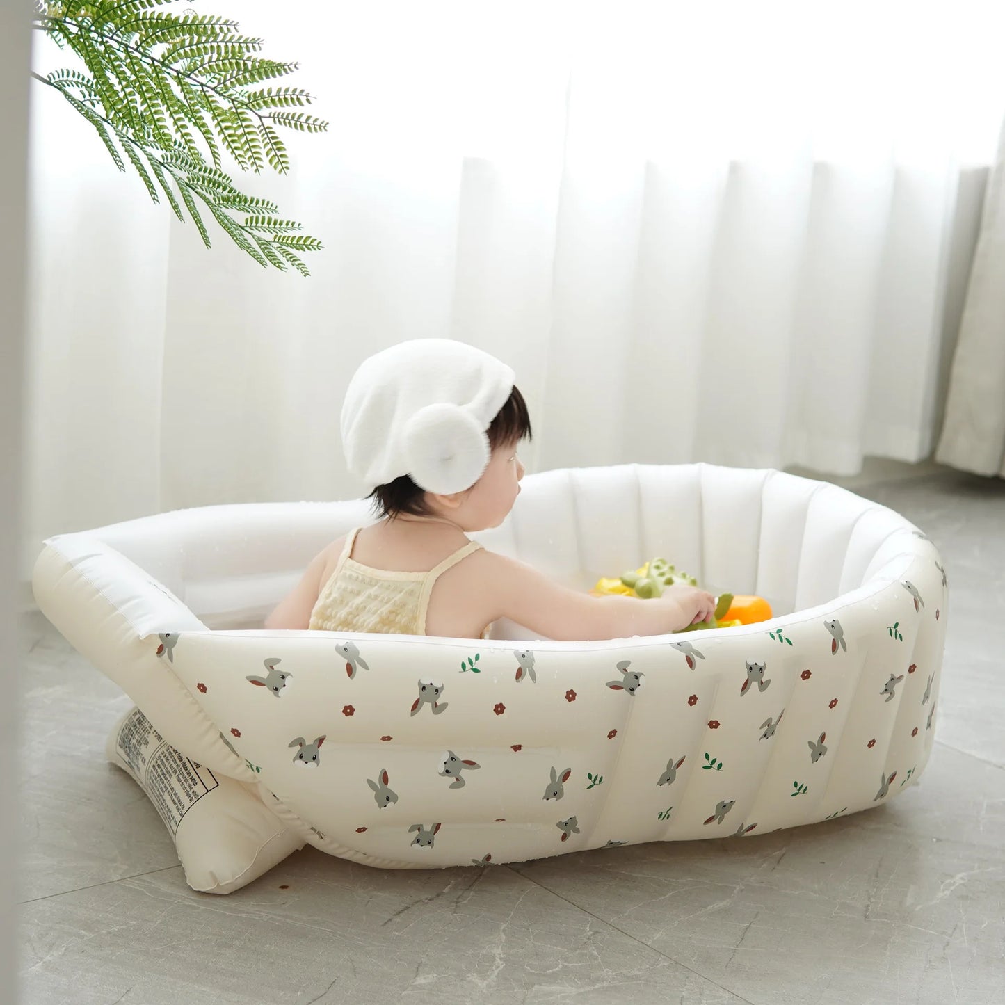 Ins style new portable baby bath tub newborn bath tub foldable children's inflatable swimming pool