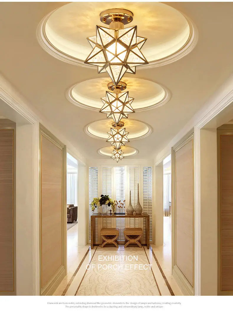 Lamps for Living Room Decor Five-pointed Star Ceiling Modern Balcony Corridor Porch Fashion Network Red Star  Ceiling Light