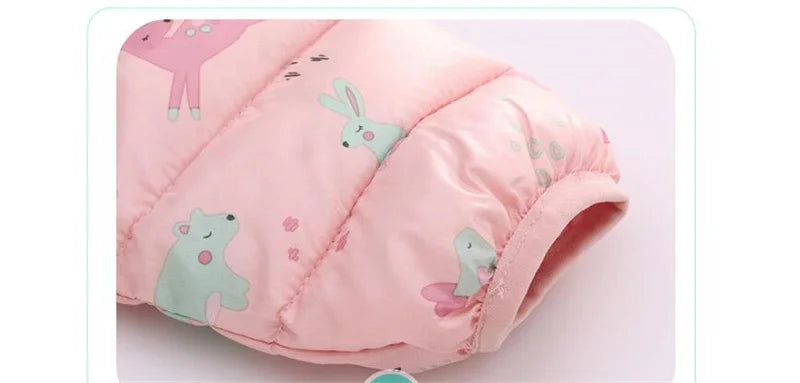 Baby Boys Girls Jackets For Kids Cartoon Bear Zipper Coats Autumn Boys Warm Hooded Down Jackets Children Christmas Outerwear