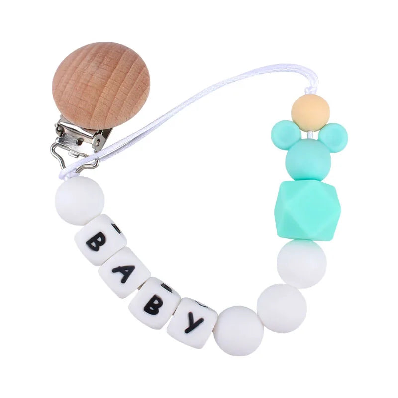 Baby Pacifier Clip Personalize Name Custom Newborn Dummy Nipple Holder Chain Babies Accessories Pendant Teething Toys Chew Gifts