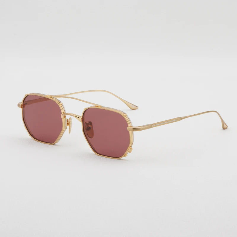 MARBOT Sunglasses Double Bridge Design Handmade Quality Alloy Rectangular Designer Brand Classic Alloy Glasses Outdoor UV400