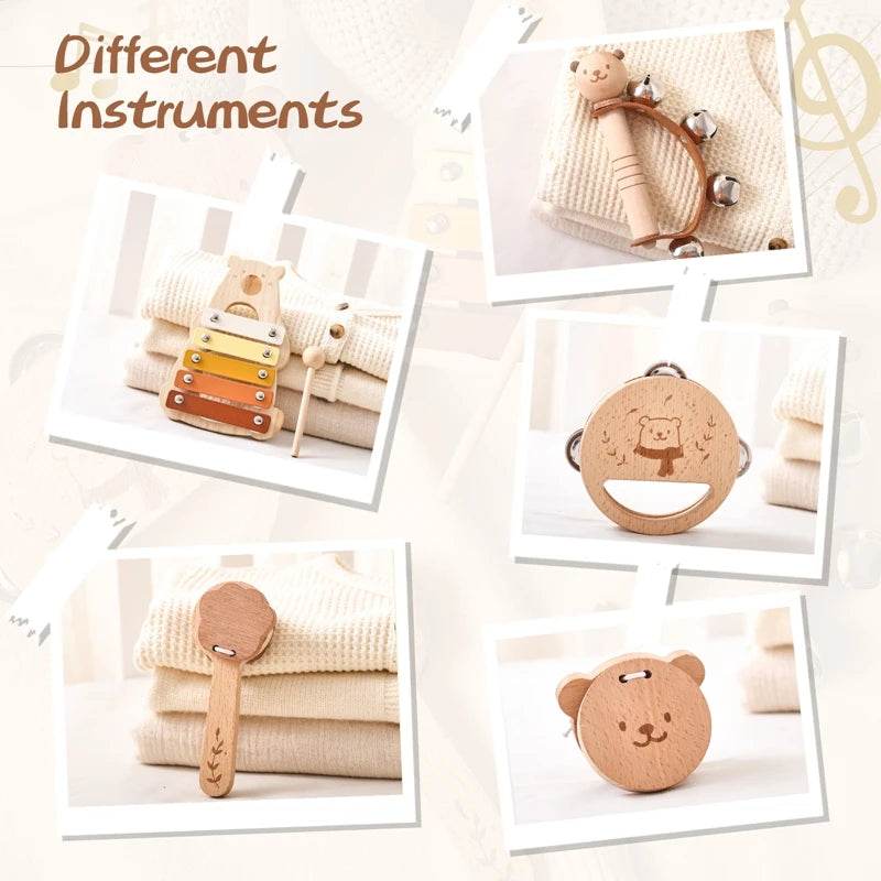 Musical Montessori Toys Baby Toys Rattle Bell Drum Xylophone Percussion for 0 3 Year Kids Early Educational Instruments Toys - AIAZ