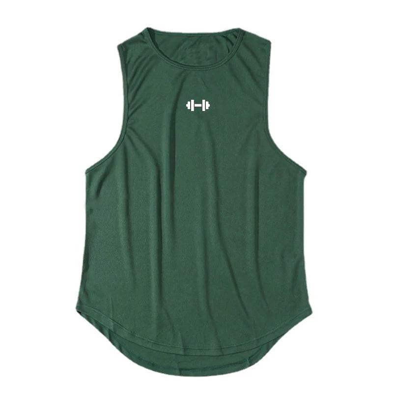 Summer Men's Gym Tank Top Fitness Training Clothing Quick-drying Loose Bodybuilding Sleeveless Shirt Men Fashion Basketball Vest - AIAZ