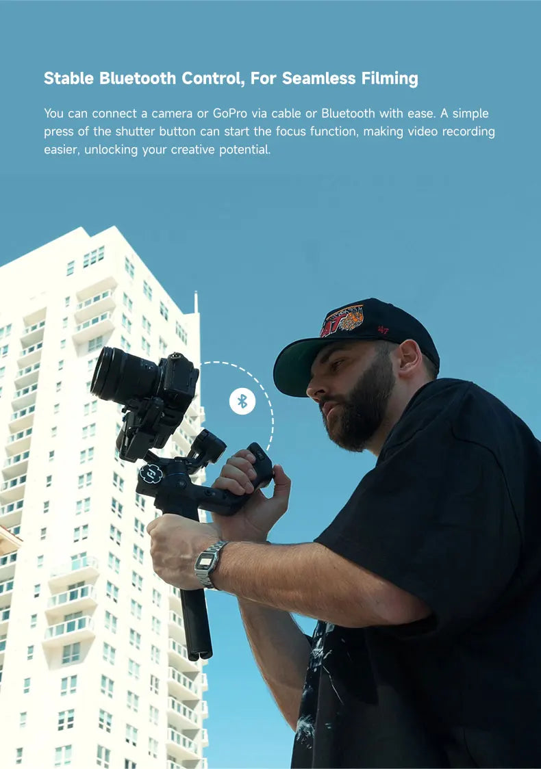 FeiyuTech SCORP Mini 3 Pro Gimbal with Detachable Remote Handle & AI 4.0 Tracking for Mirrorless, Action Camera & Smartphones