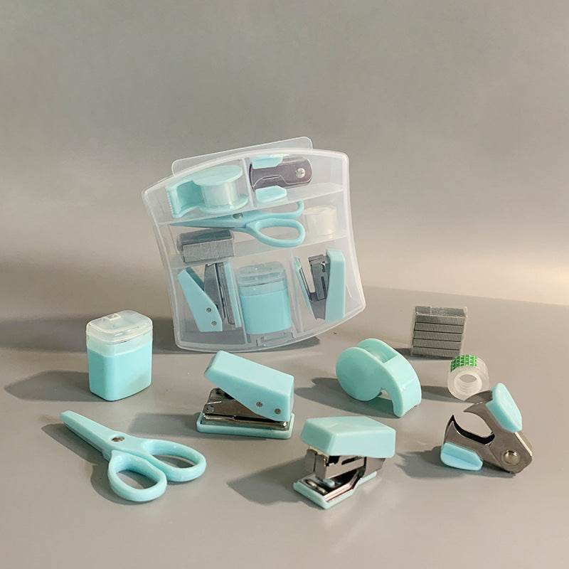 Makaron Mini School Supply Kits Mini Office Supply Kits, Includes Mini Stapler,Scissors, Staple Remover, Staples, Tape Dispenser - AIAZ