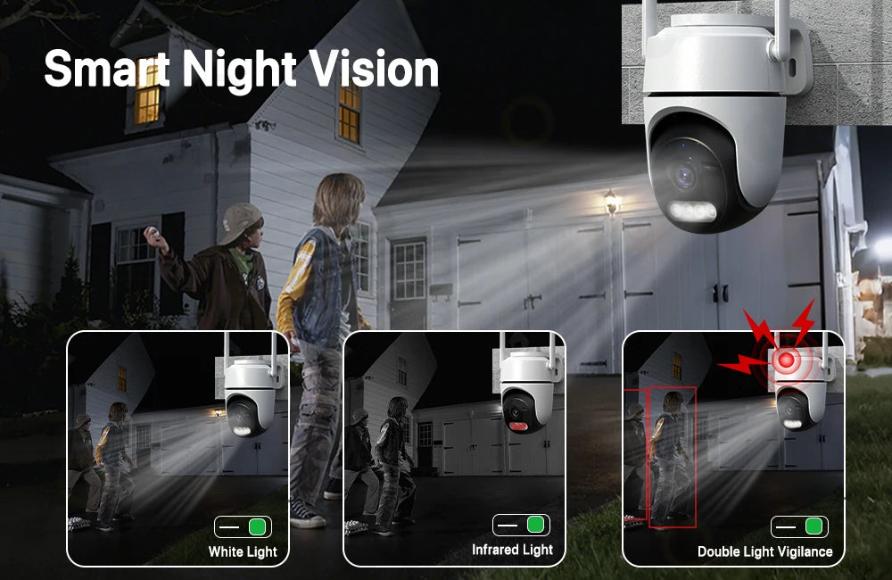 2pcs Quantity 4MP HD IP Camera PTZ WiFi Camera Video Surveillance Home Security Protection Alarm Motion Type-C Detection iCsee