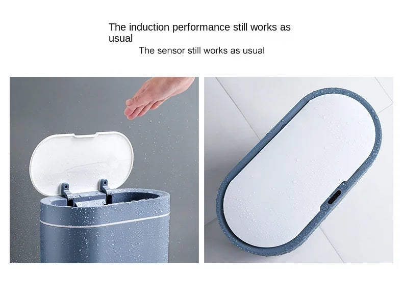 7L Trash Can Smart Sensor Trash Can Automatic Household Electronic Kitchen Trash Bin Toilet Waterproof Narrow Seam Sensor Bin