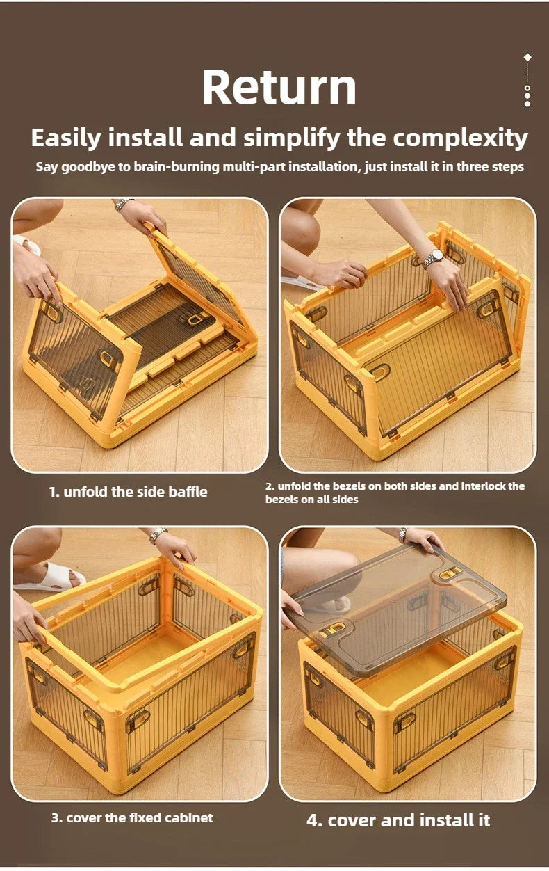 Household Plastic Transparent Sorting Wardrobe Clothes Toys Book Storage Box Folding Storage Box Shoes Storage Box Plastic Boxes