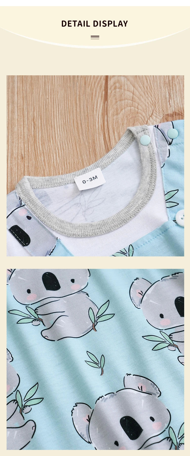 Newborn Baby Clothes Girl Boy koala print Jumpsuit Summer Short Sleeve Romper 0-18 Month Infant Toddler Pajamas One Piece Outfit
